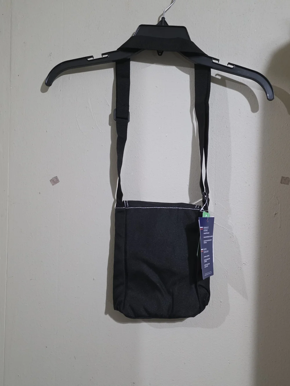 NWT Champion Uniform Crossbody Bag Black Wirh Whitr Stitching